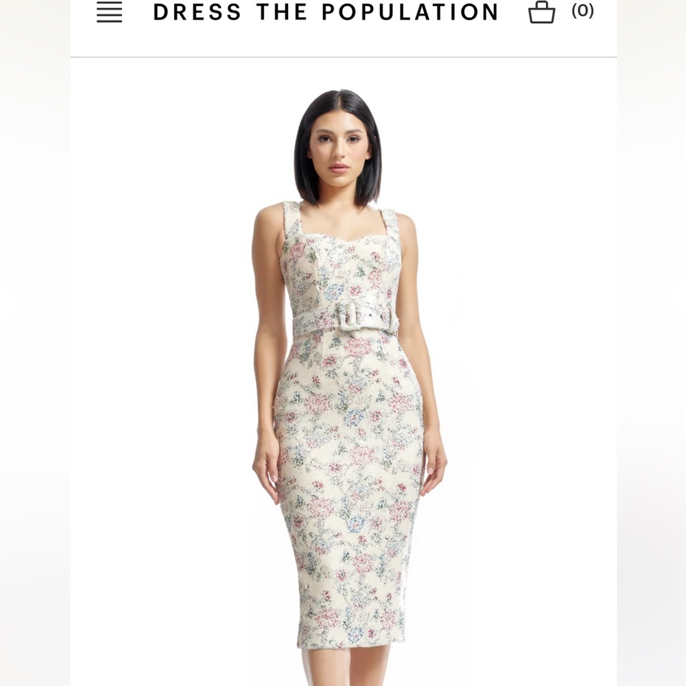 Dress the Population Nicole Floral Sequin Dress
